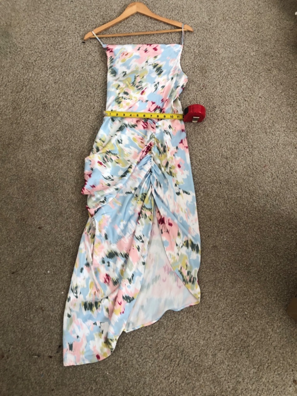 Cider Illusion Floral Ruched Cowl Neck Midi Dress Size Small - Picture 8 of 10